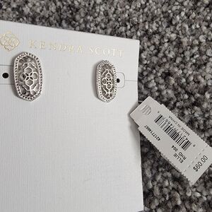 NWT! KScott Silver Intricate Earrings